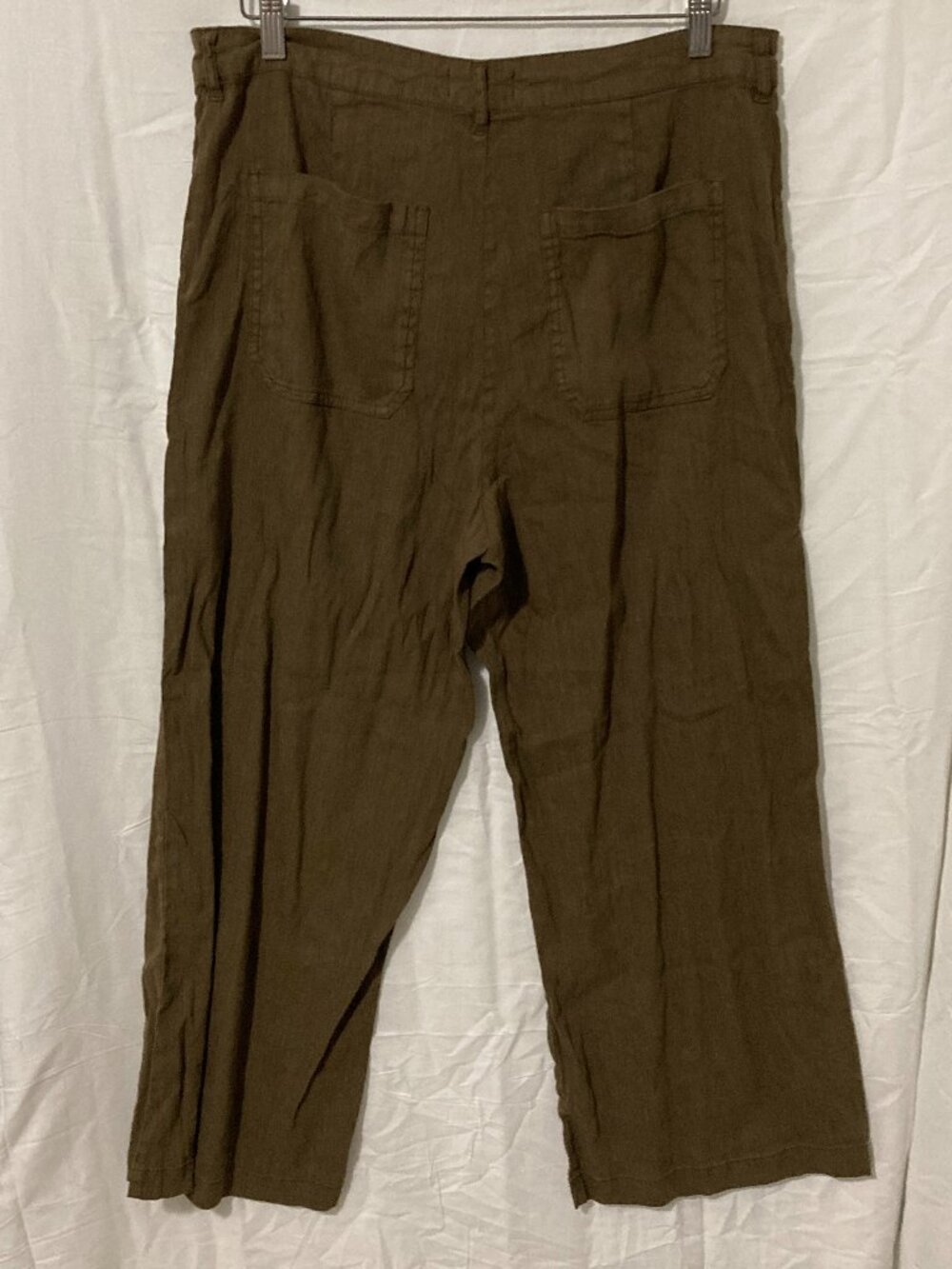 Kut from the Kloth Women Size 14 Capri Wide Leg Pants Brown High Rise Pockets